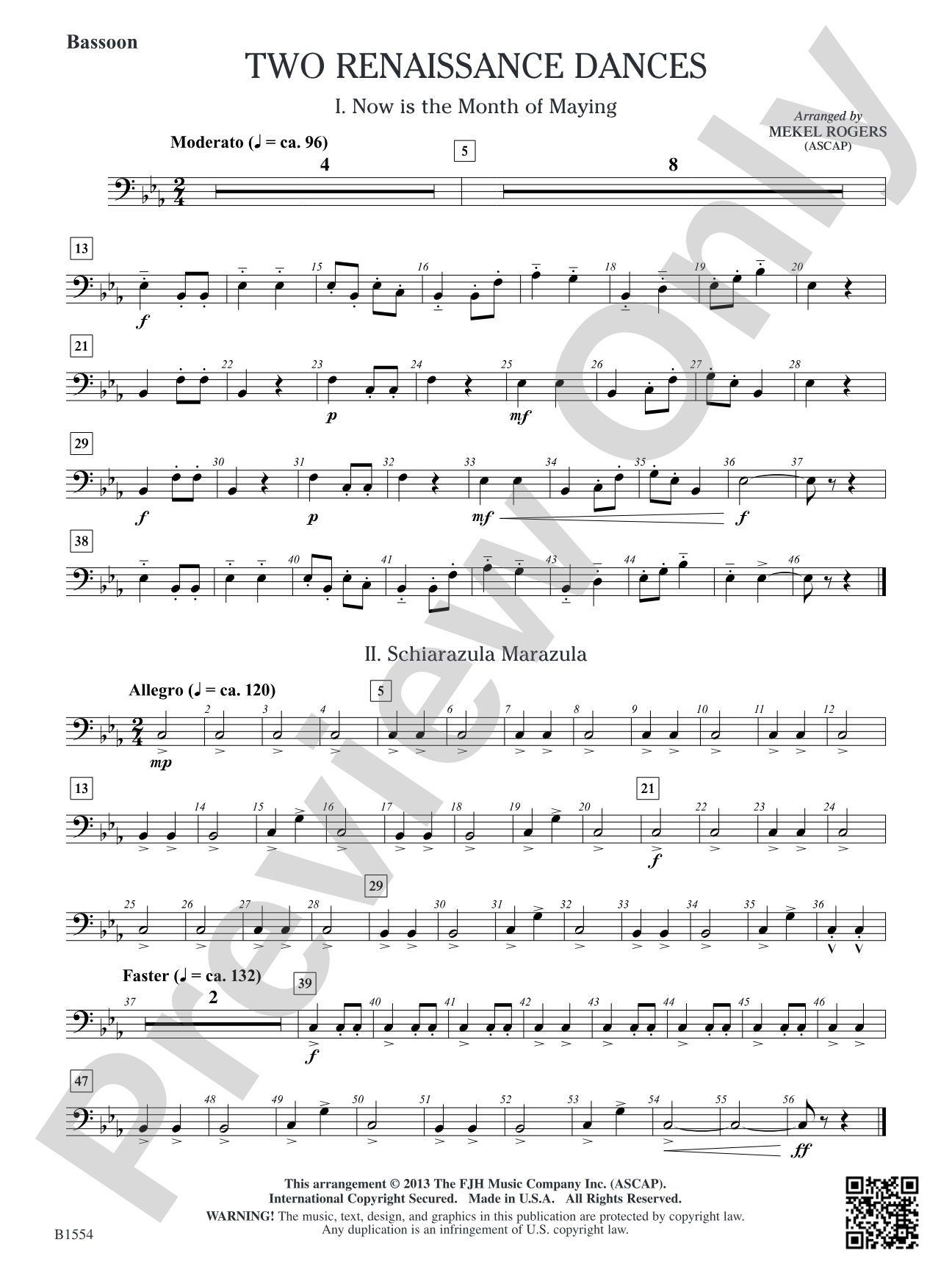 Two Renaissance Dances: Bassoon