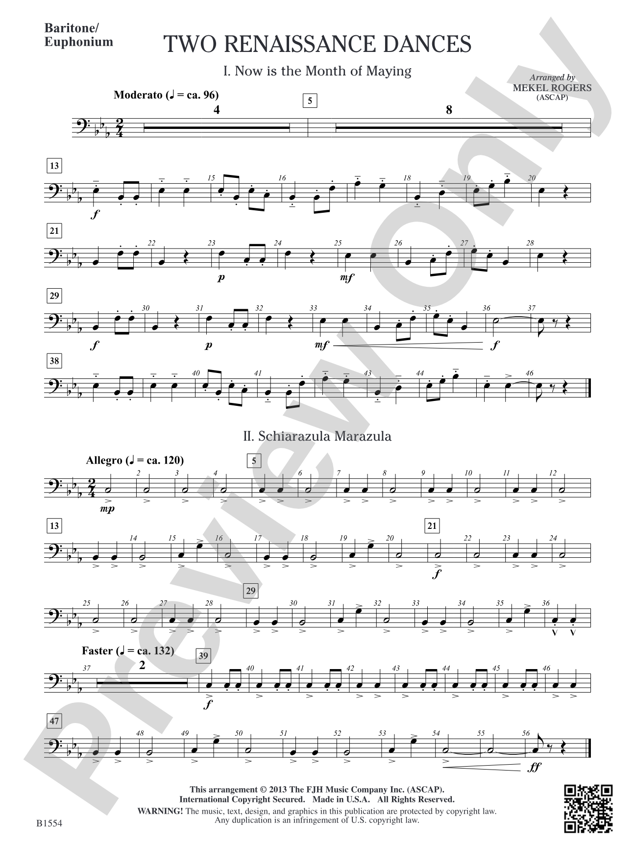 Two Renaissance Dances: Baritone/Euphonium