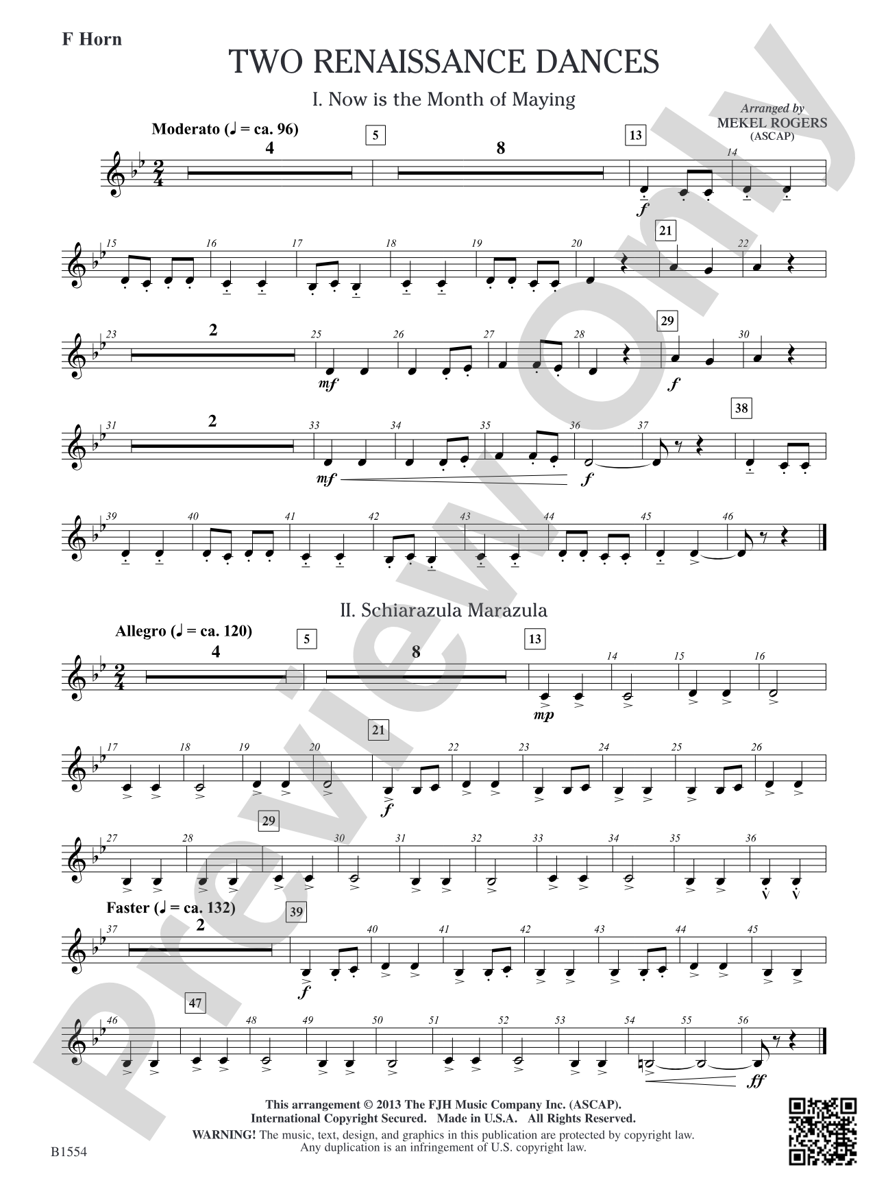 Two Renaissance Dances: F Horn