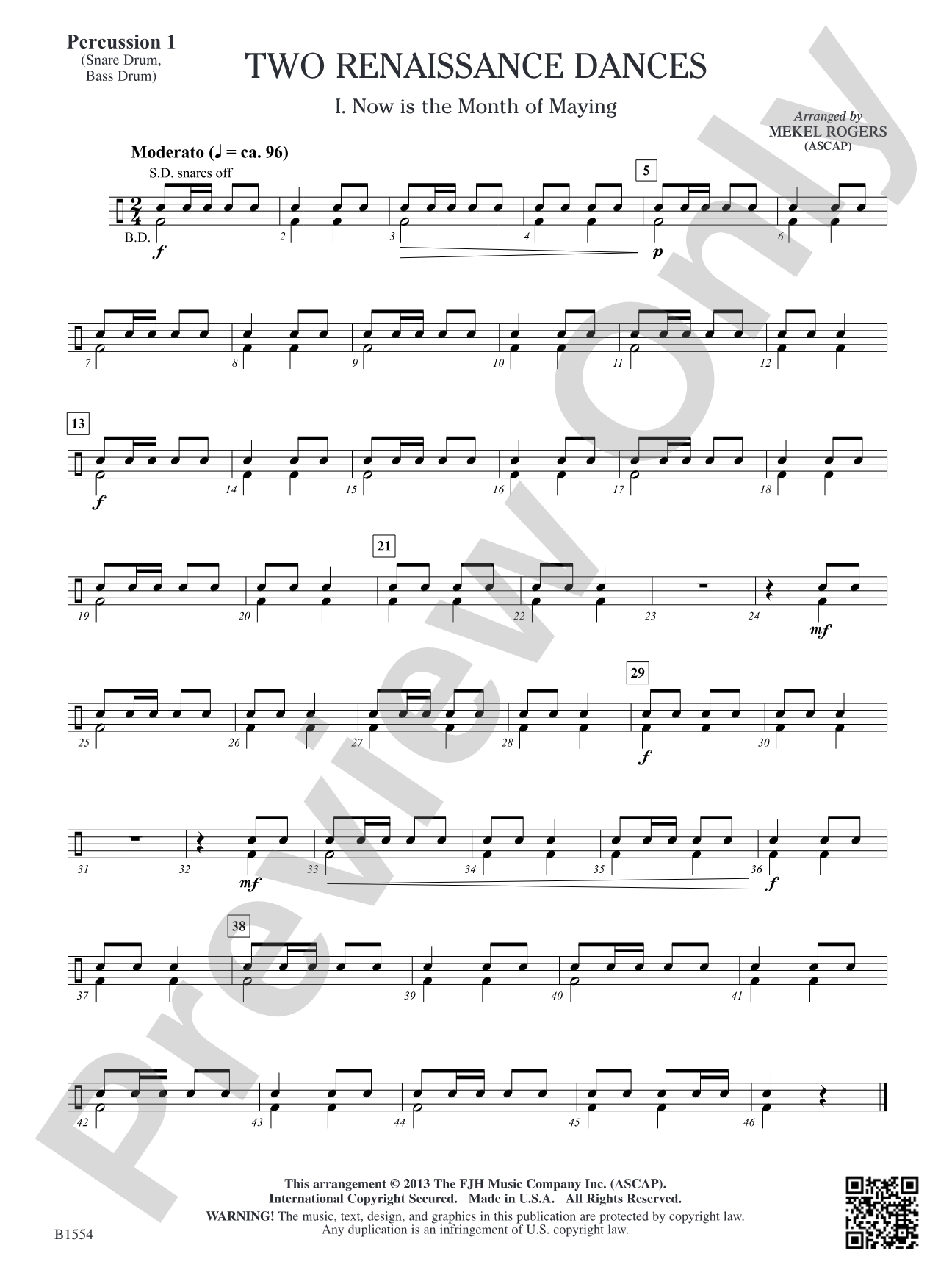 Two Renaissance Dances: Percussion 1