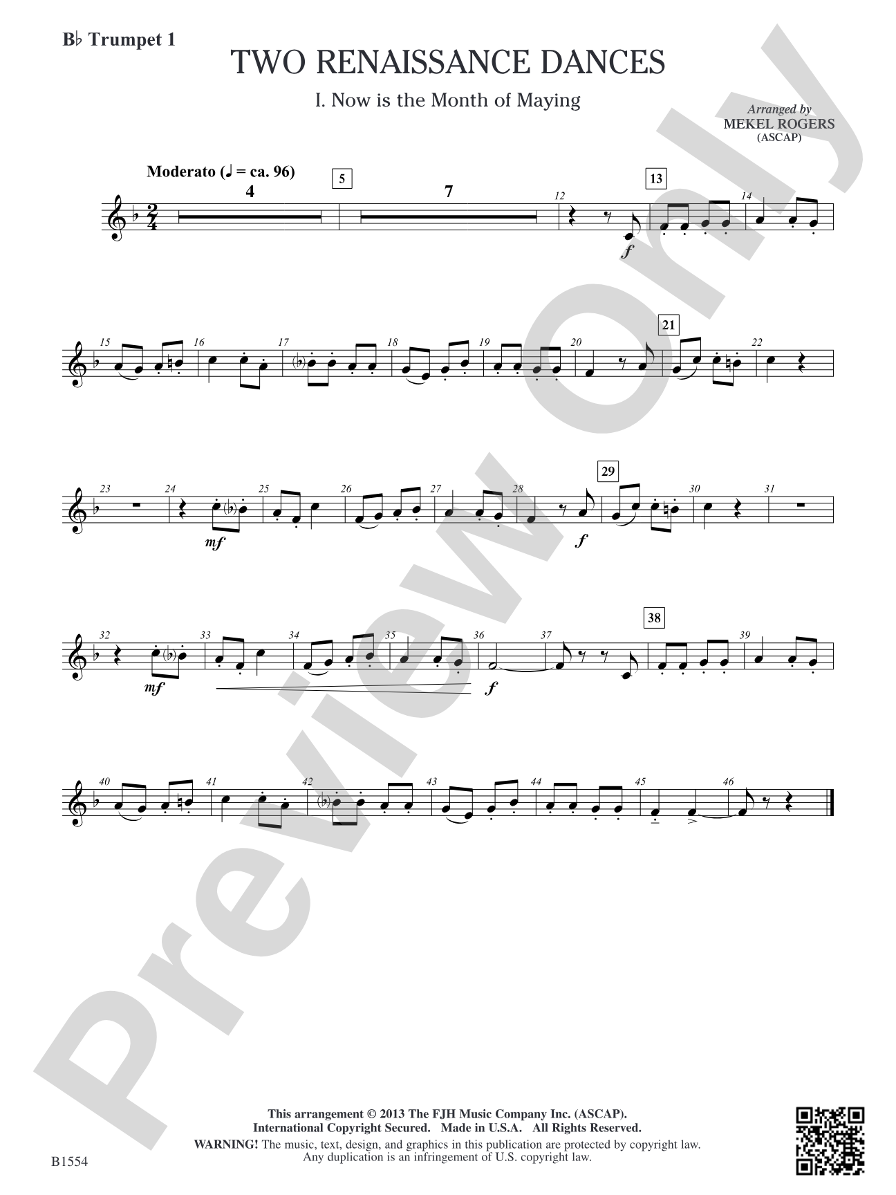 Two Renaissance Dances: B-flat Trumpet 1