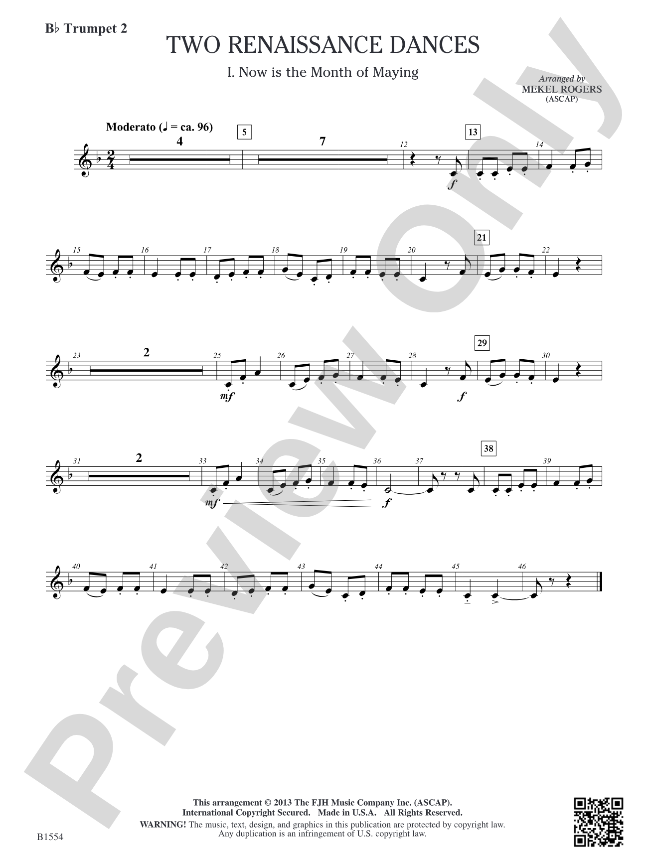 Two Renaissance Dances: B-flat Trumpet 2