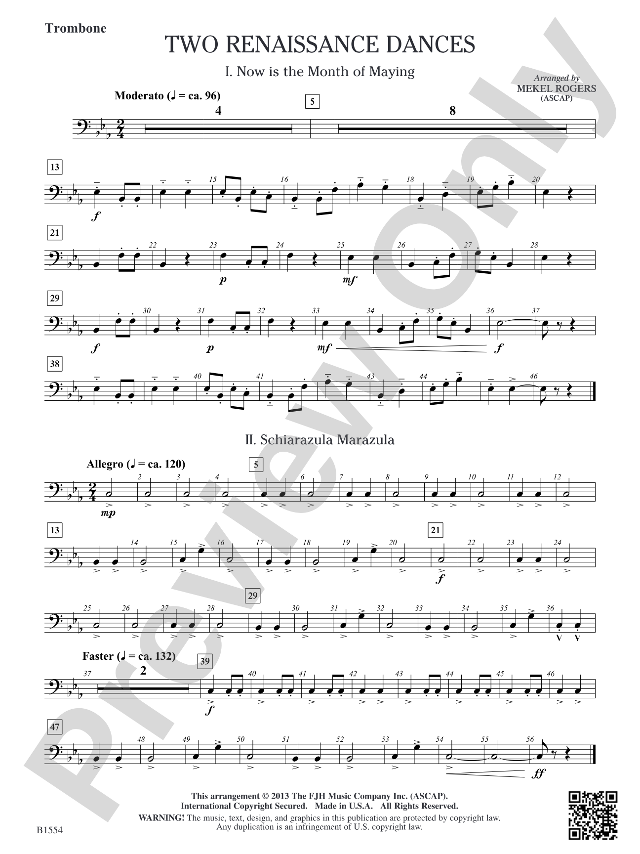 Two Renaissance Dances: Trombone
