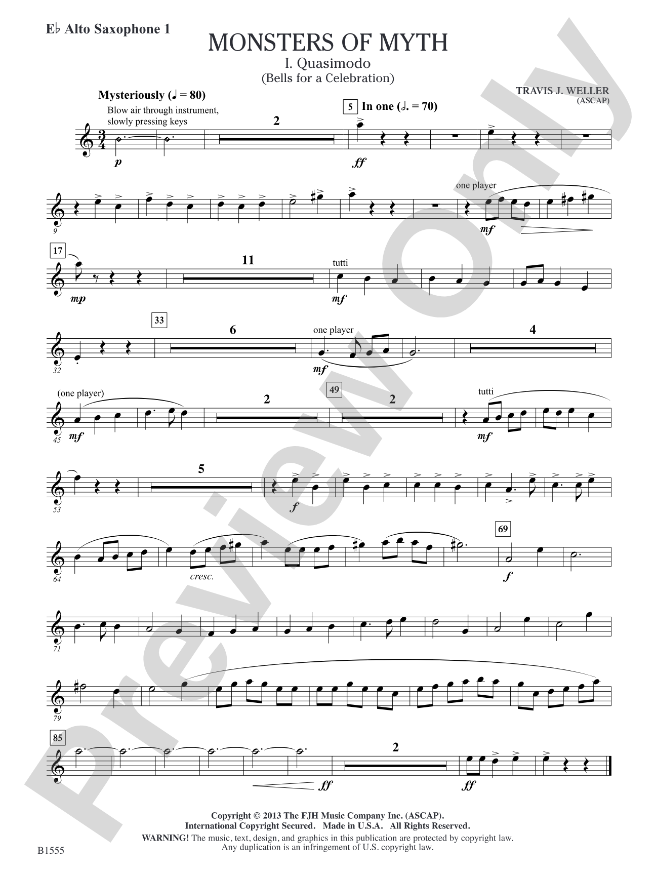 Monsters of Myth: E-flat Alto Saxophone 1