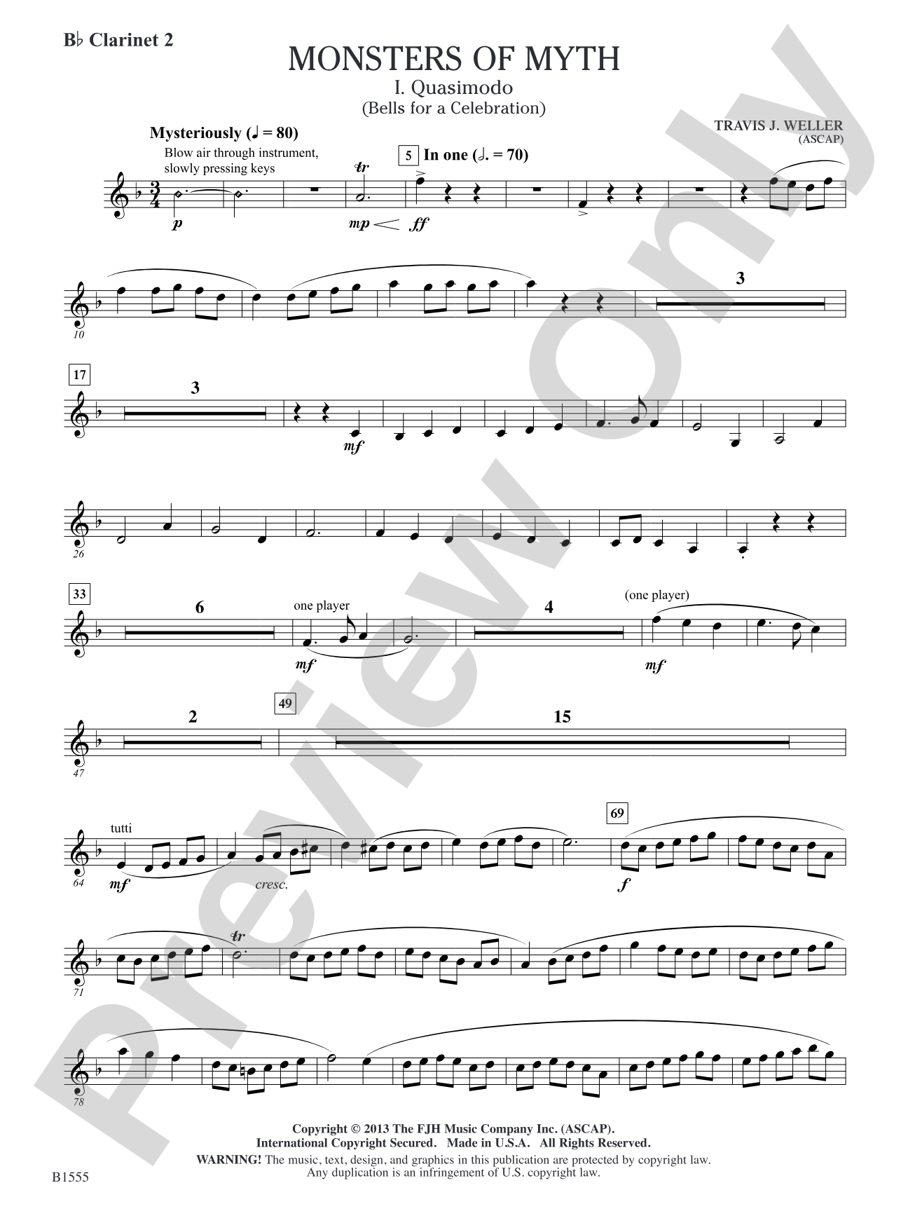 Monsters of Myth: B-flat Clarinet 2
