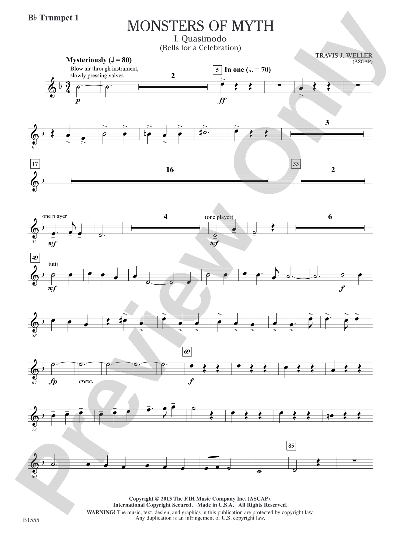Monsters of Myth: B-flat Trumpet 1