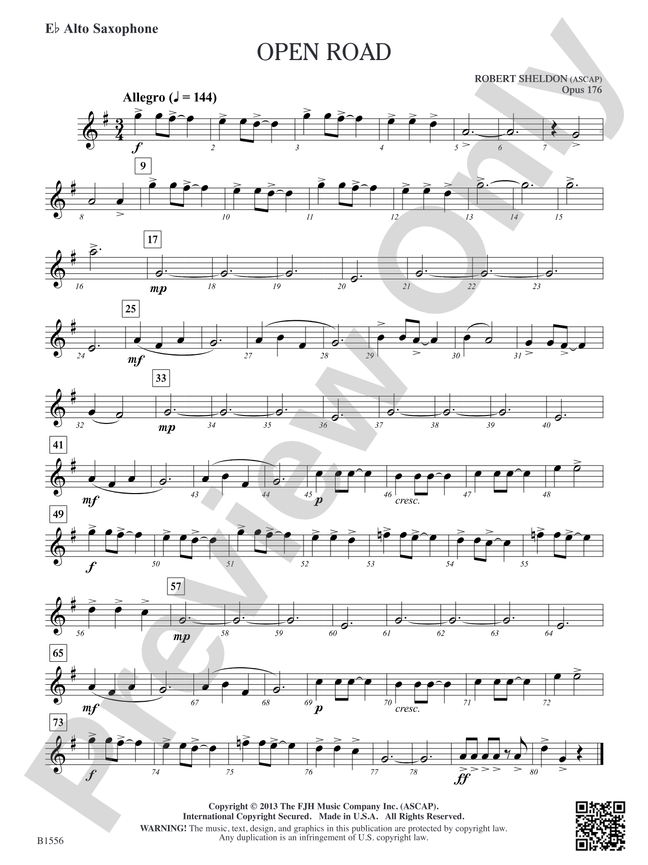 Open Road: E-flat Alto Saxophone