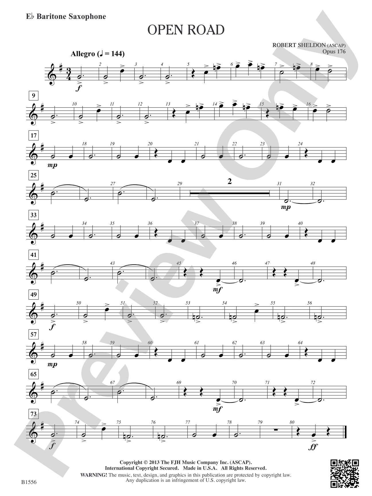 Open Road: E-flat Baritone Saxophone