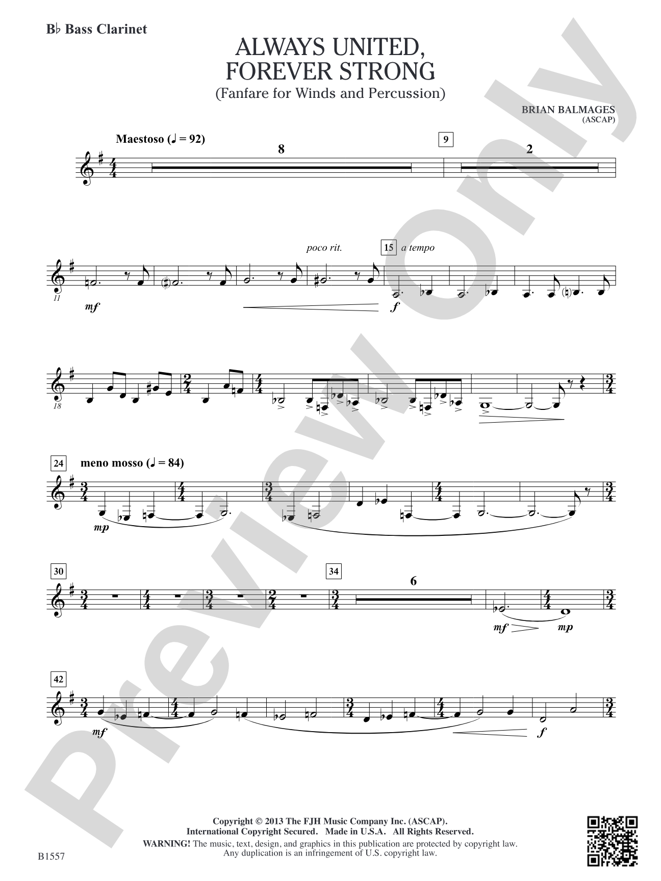 Always United, Forever Strong: B-flat Bass Clarinet