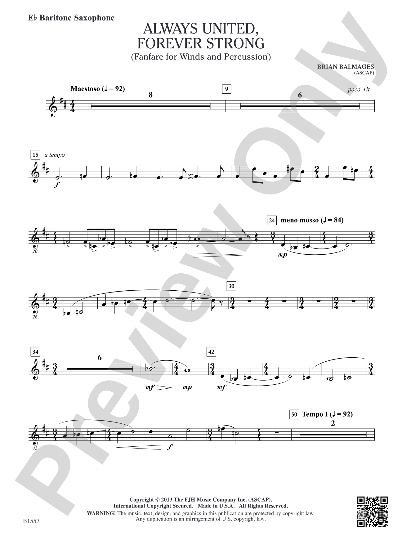 Always United, Forever Strong: E-flat Baritone Saxophone