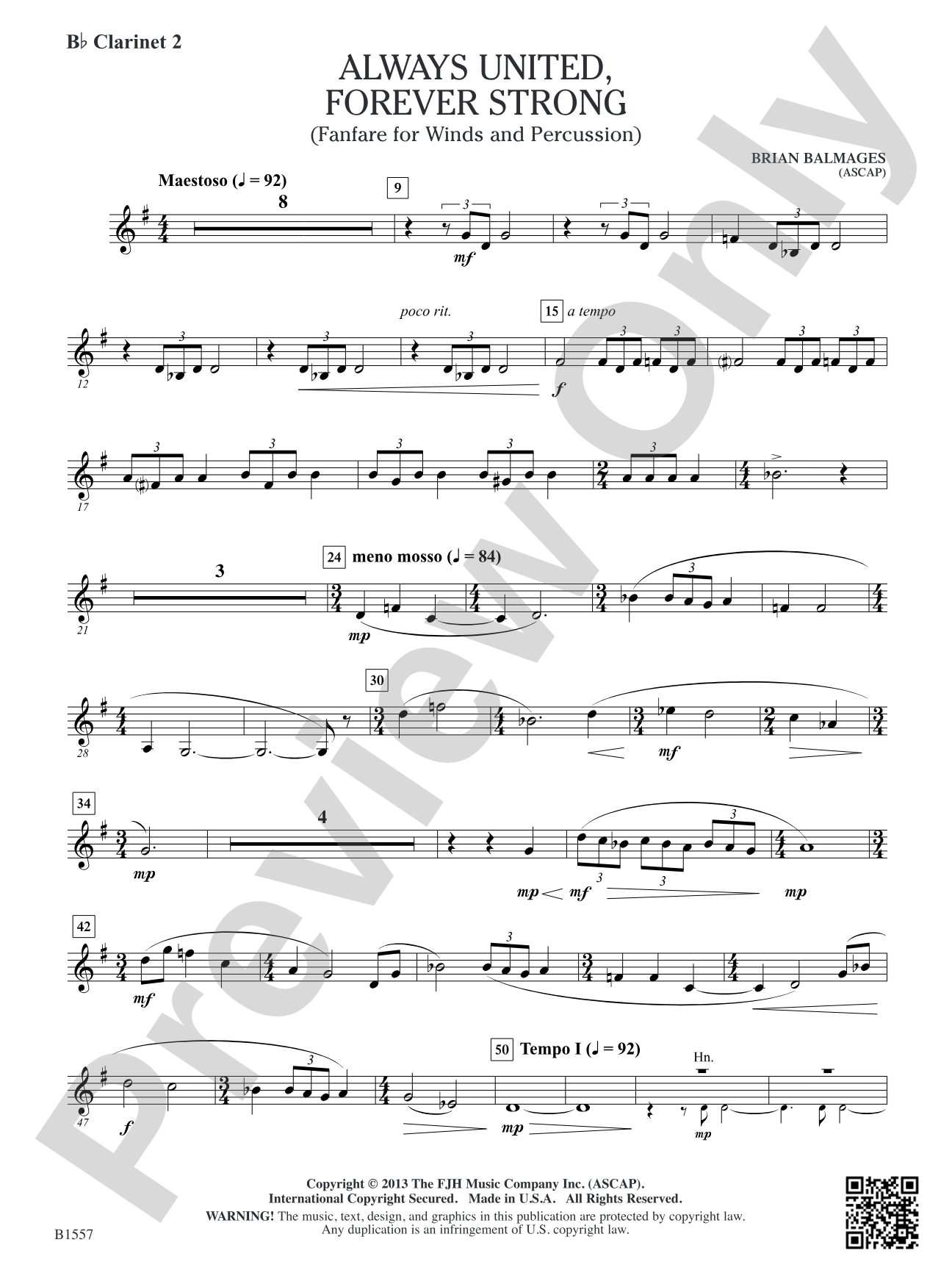 Always United, Forever Strong: B-flat Clarinet 2