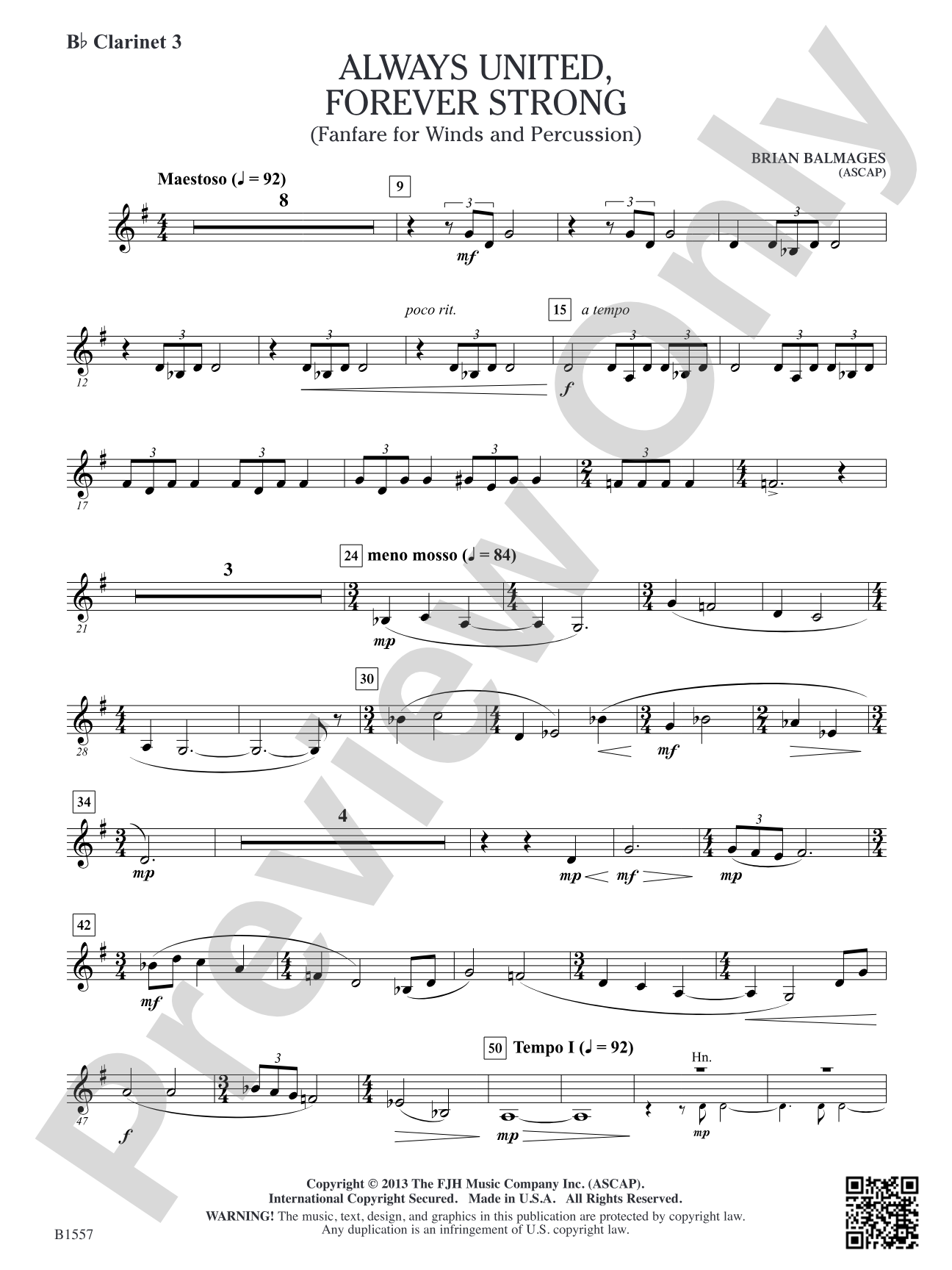 Always United, Forever Strong: B-flat Clarinet 3