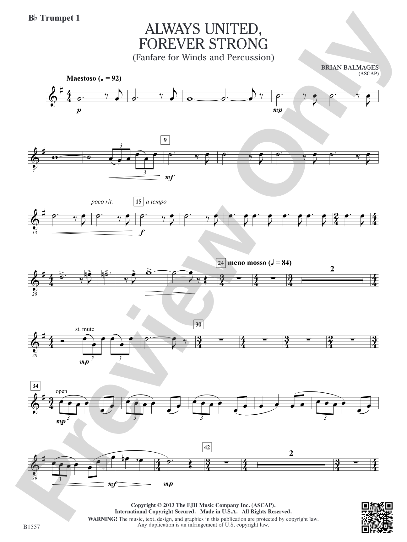 Always United, Forever Strong: B-flat Trumpet 1