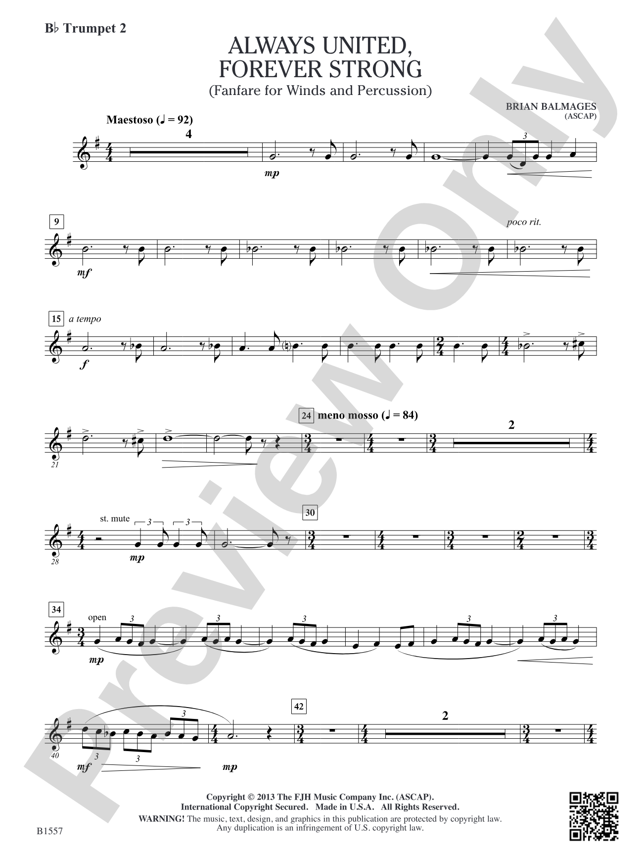 Always United, Forever Strong: B-flat Trumpet 2