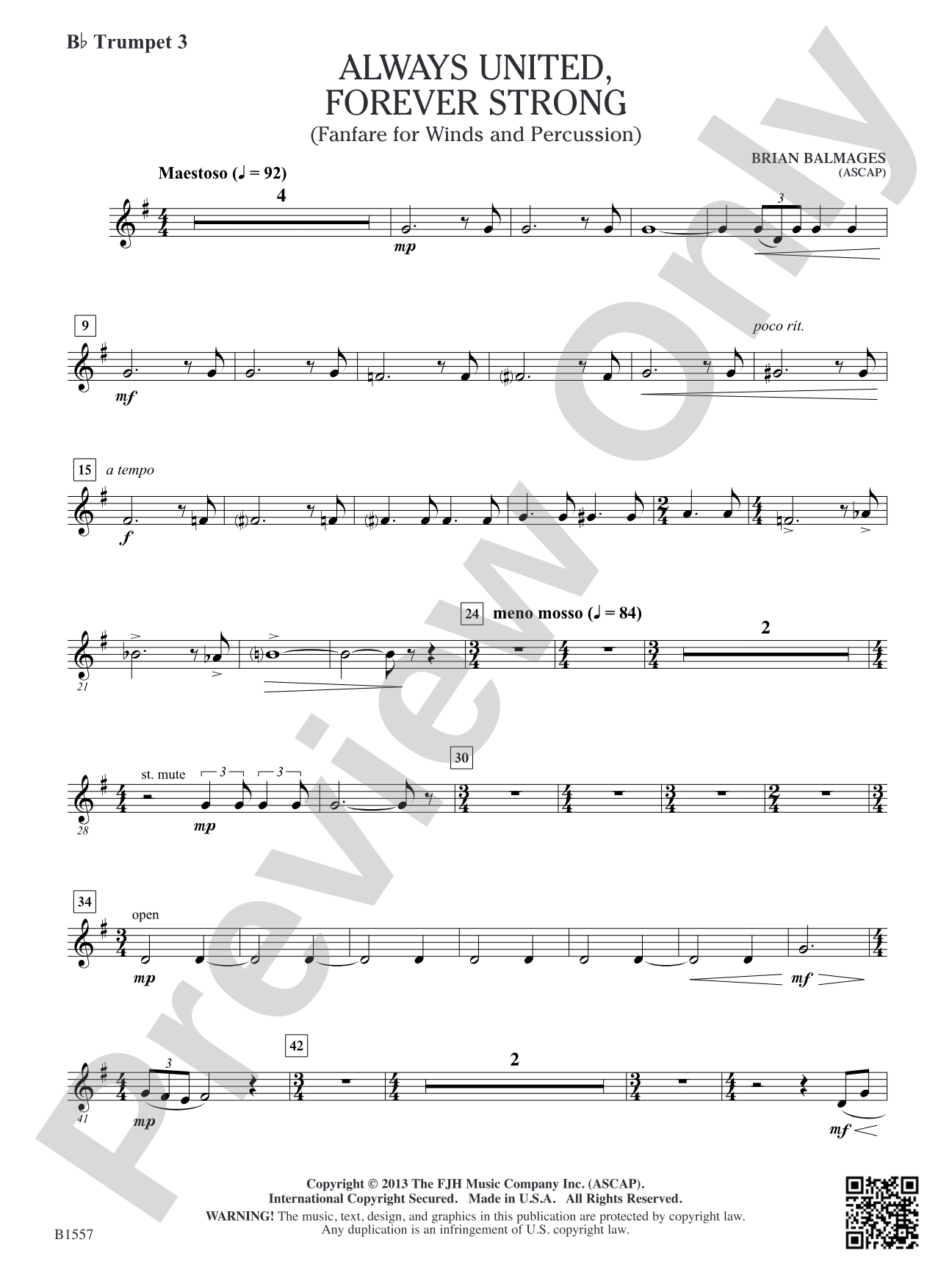 Always United, Forever Strong: B-flat Trumpet 3