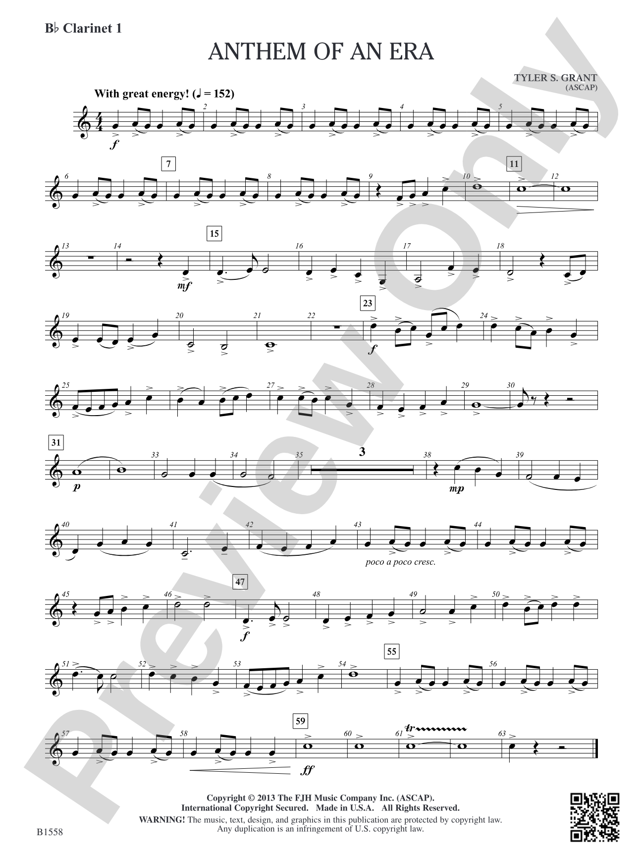 Anthem of an Era: B-flat Clarinet 1