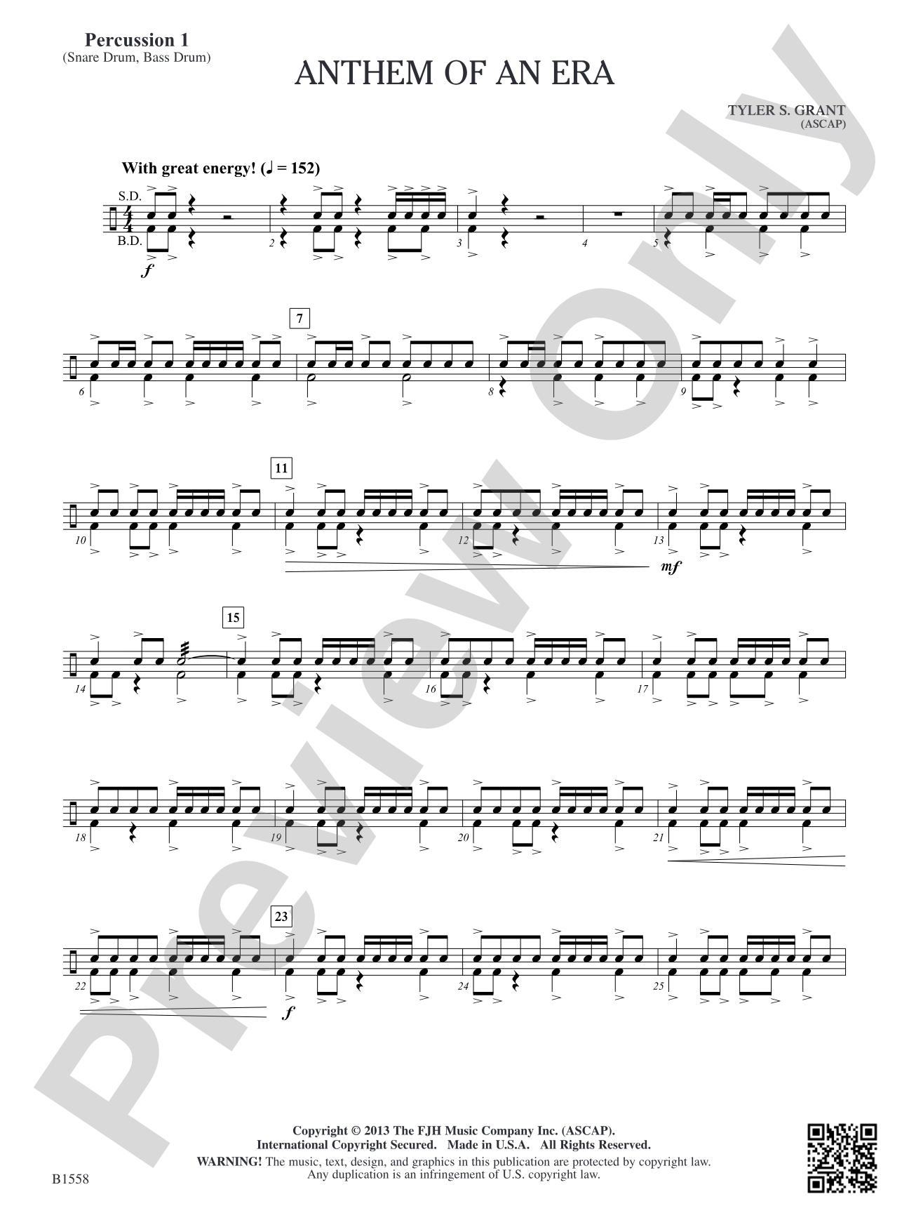 Anthem of an Era: Percussion 1