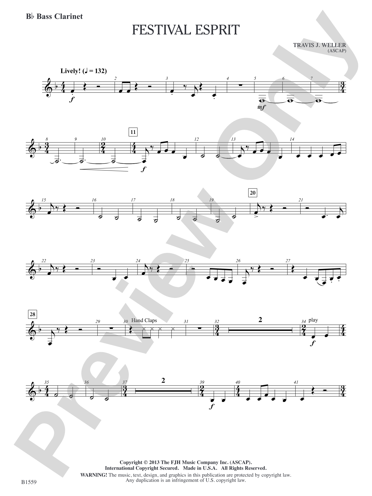 Festival Esprit: B-flat Bass Clarinet
