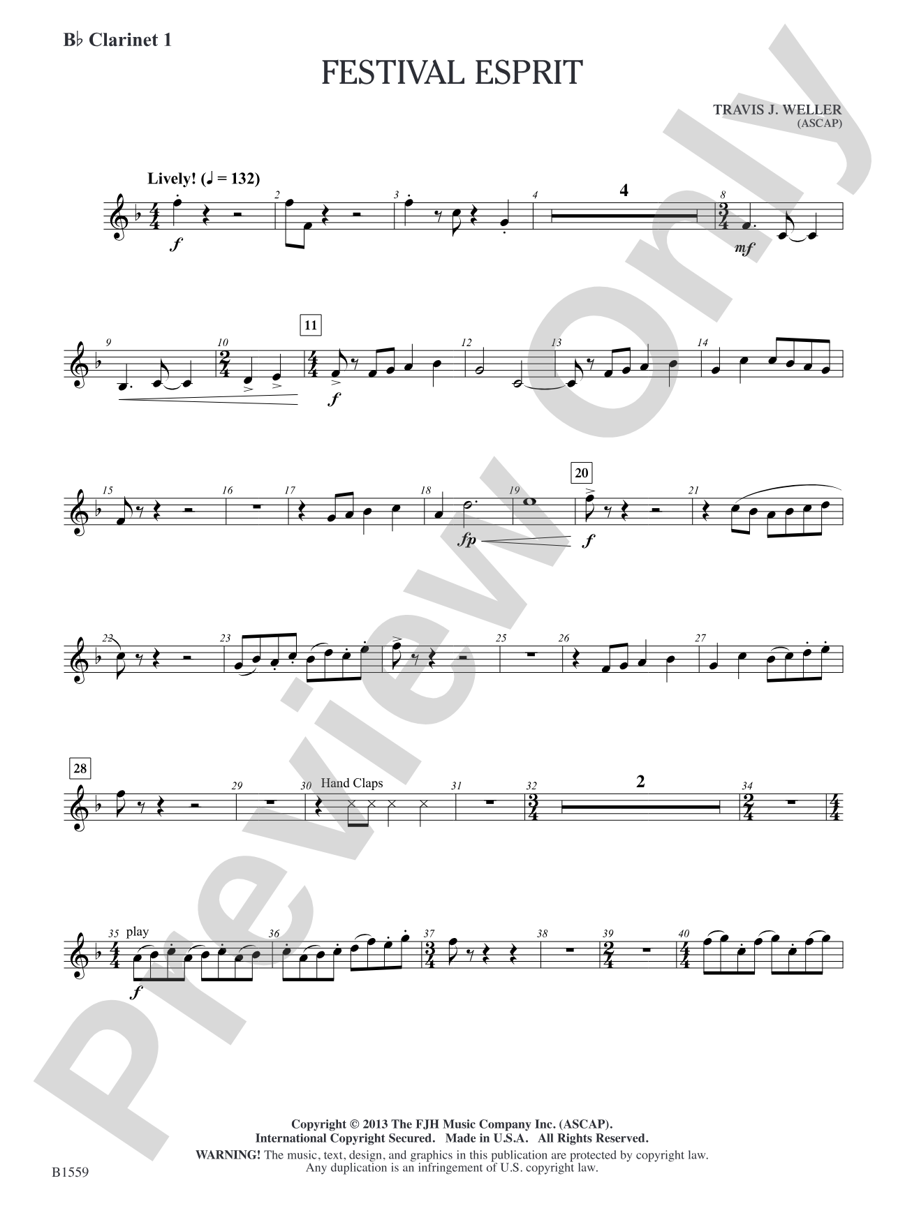 Festival Esprit: B-flat Clarinet 1