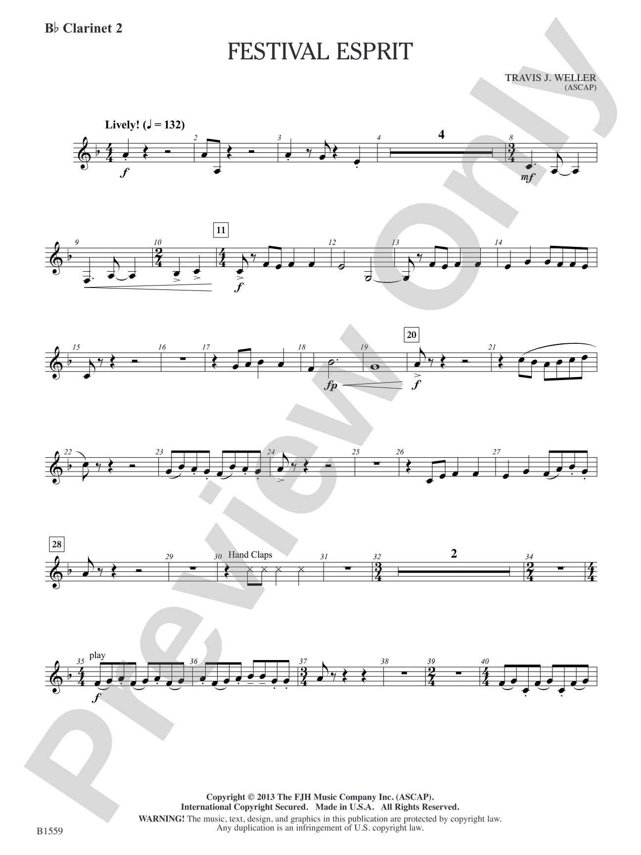 Festival Esprit: B-flat Clarinet 2
