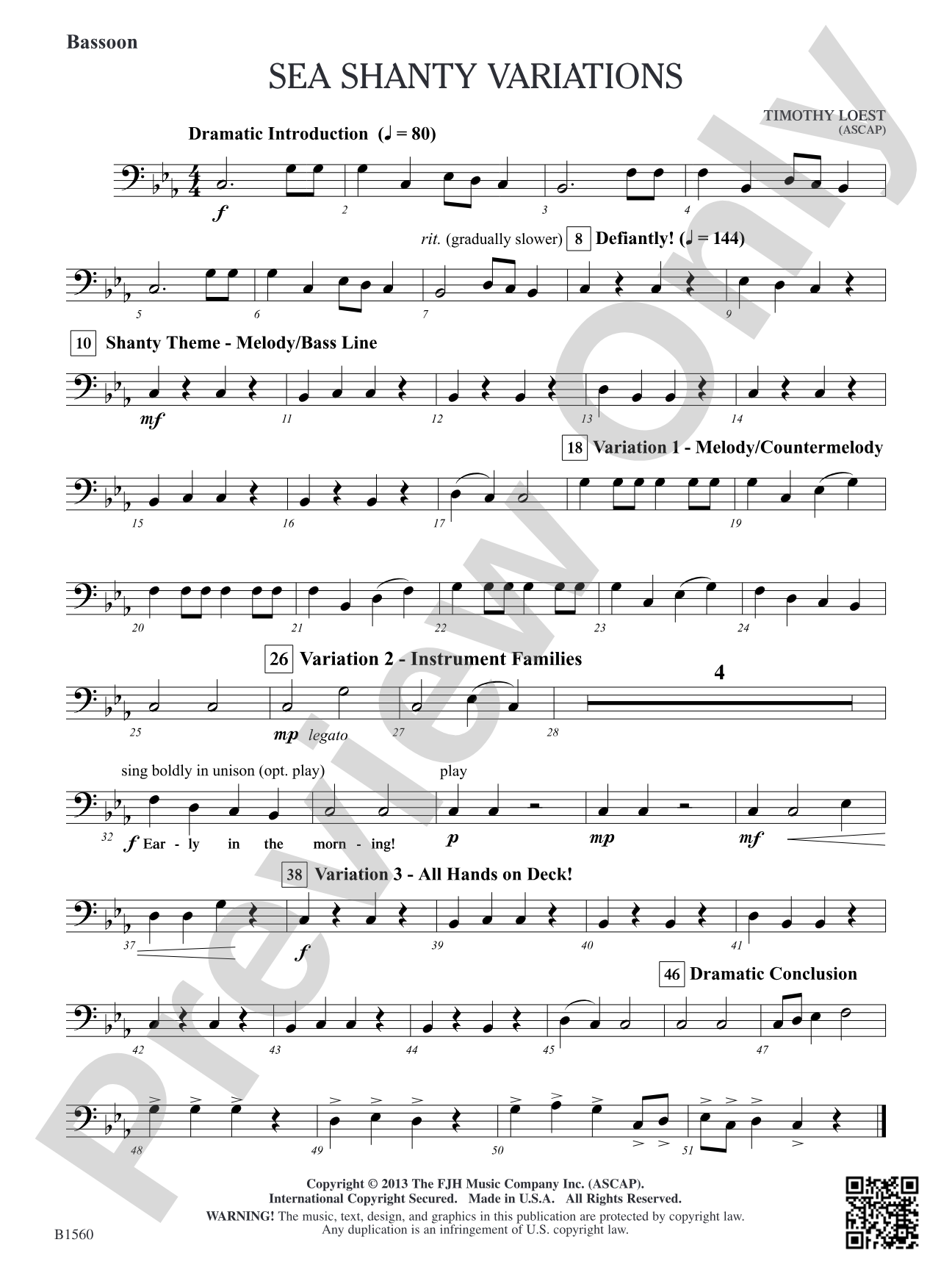 Sea Shanty Variations: Bassoon