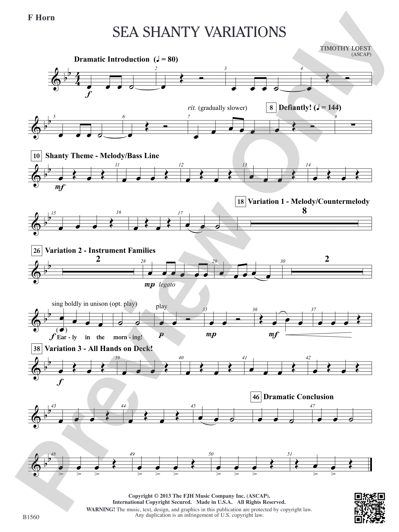 Sea Shanty Variations: F Horn