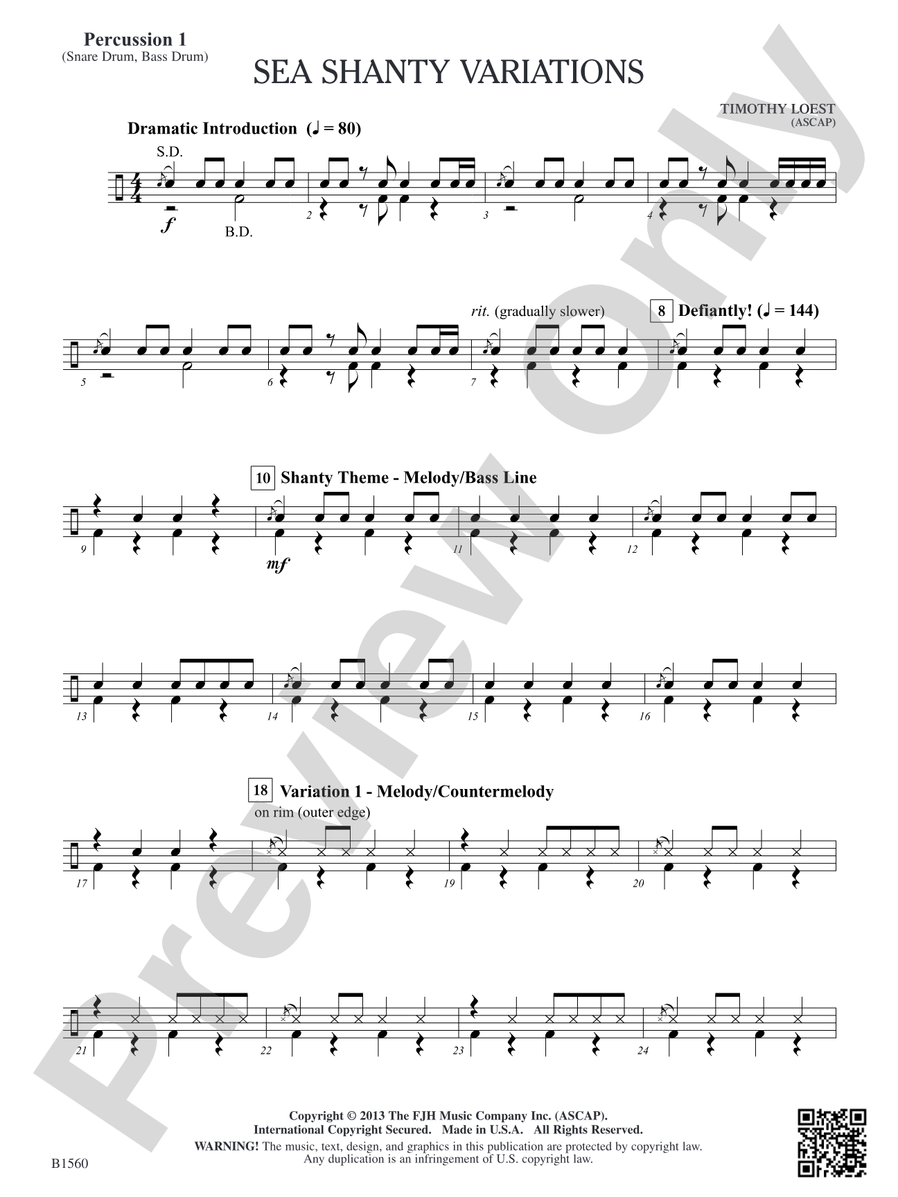 Sea Shanty Variations: Percussion 1