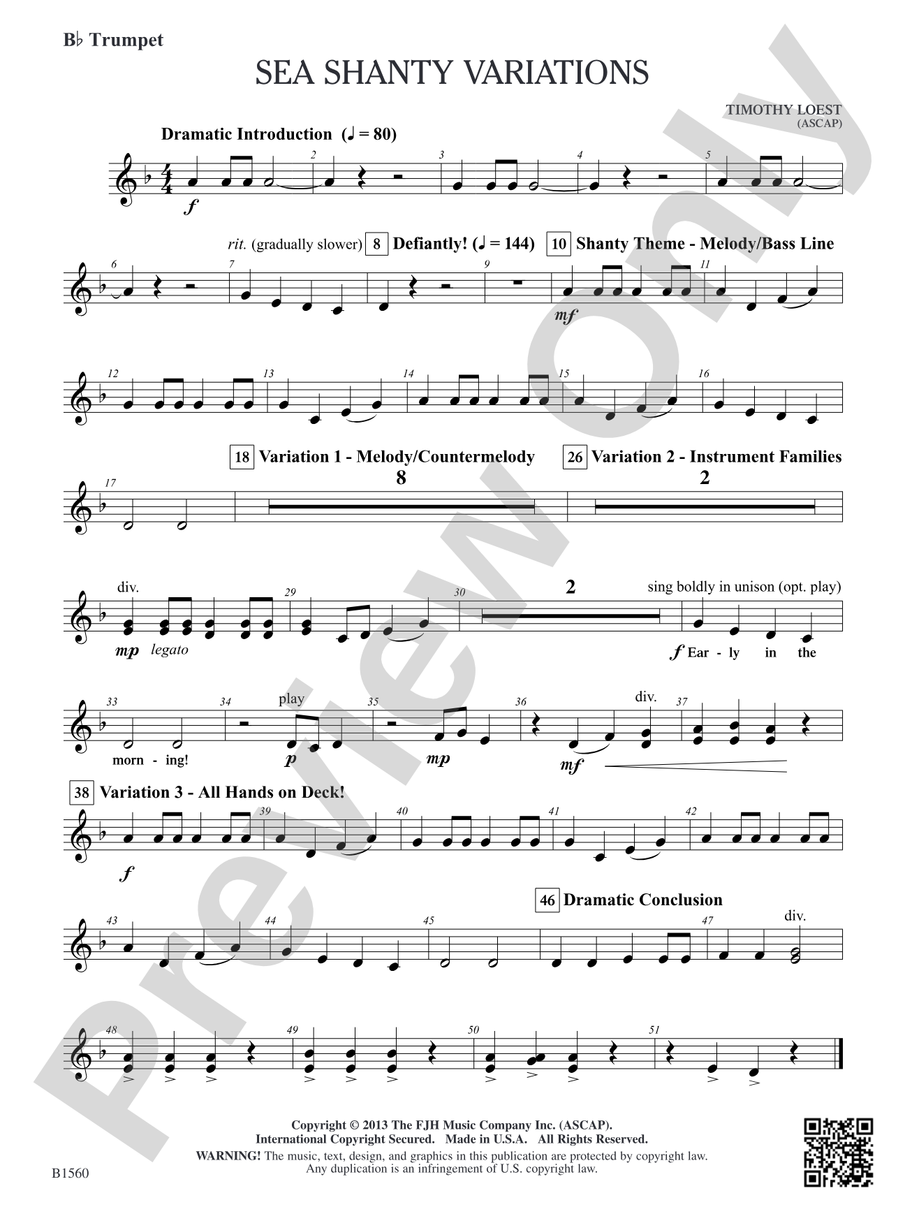Sea Shanty Variations: B-flat Trumpet