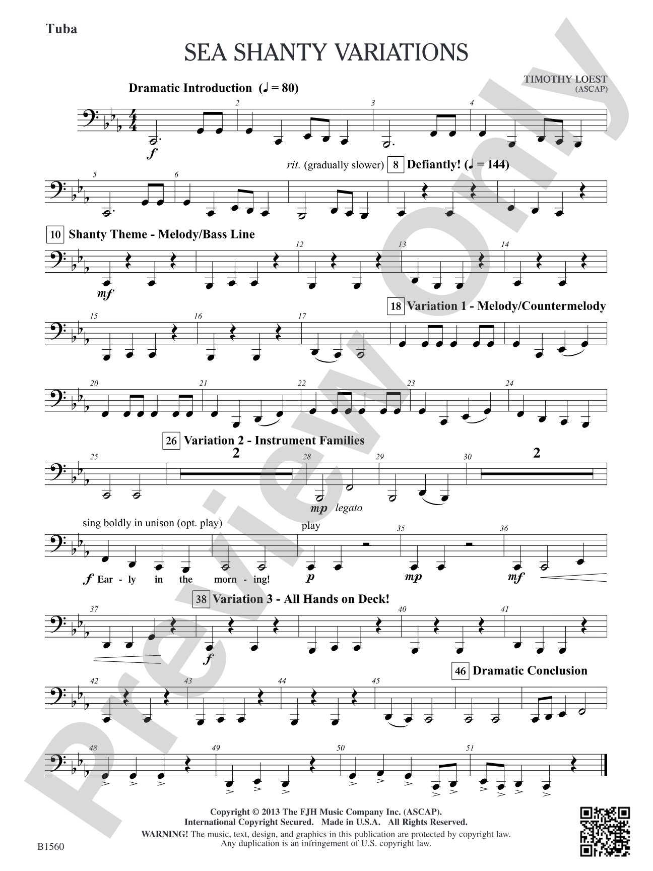 Sea Shanty Variations: Tuba