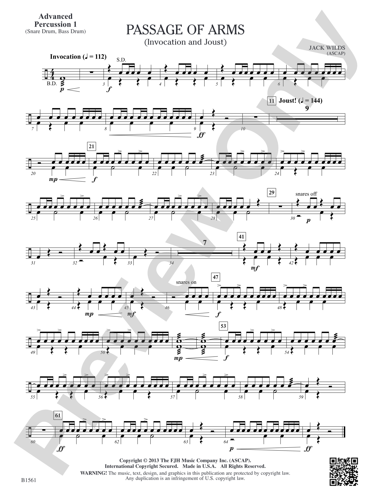 Passage of Arms (Invocation and Joust): Advanced Percussion 1