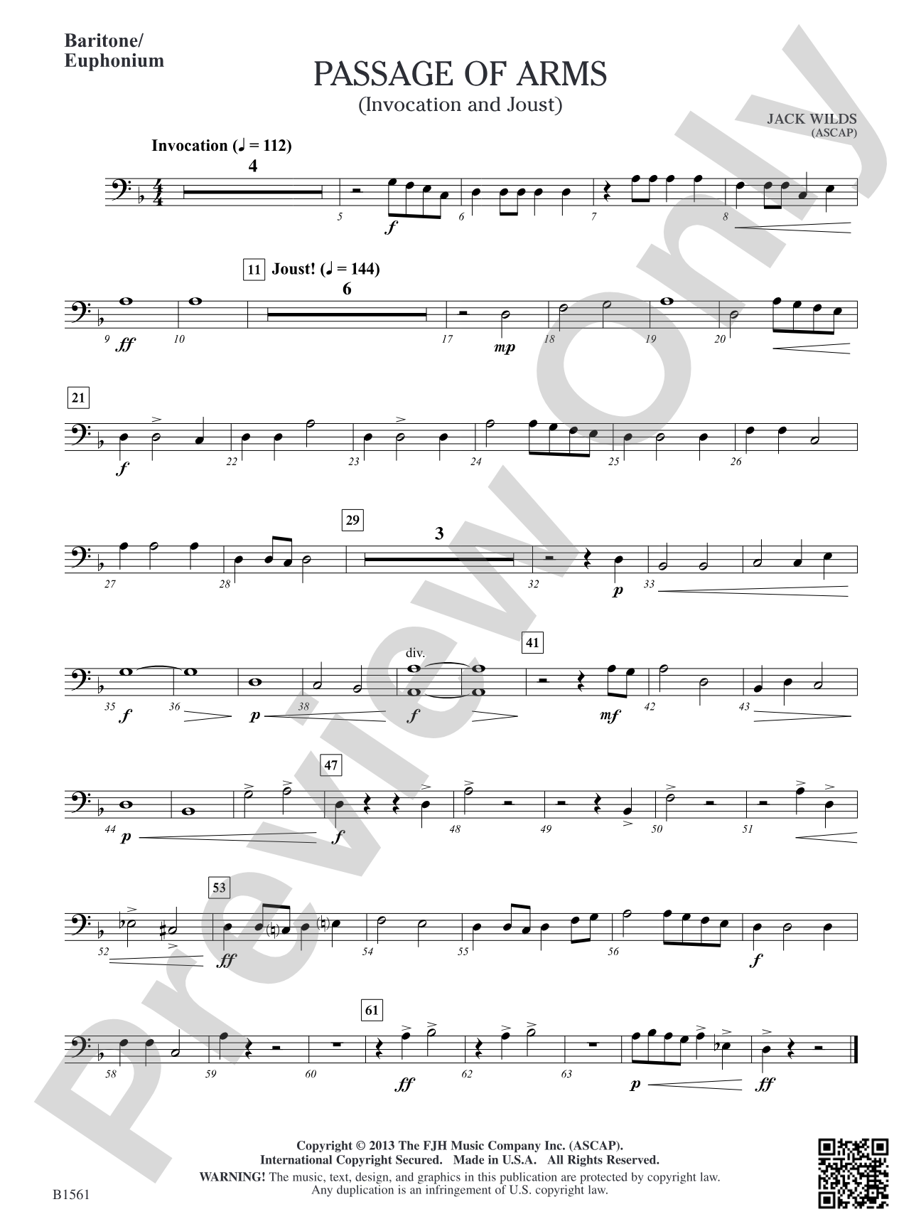 Passage of Arms (Invocation and Joust): Baritone/Euphonium