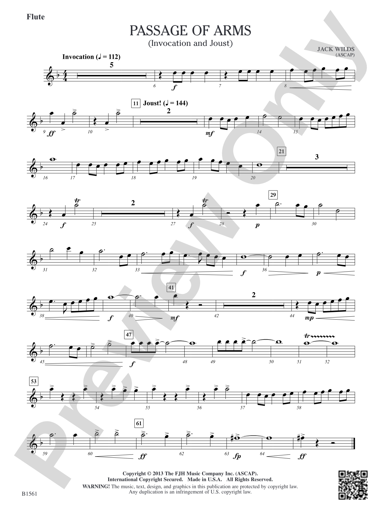 Passage of Arms (Invocation and Joust): Flute