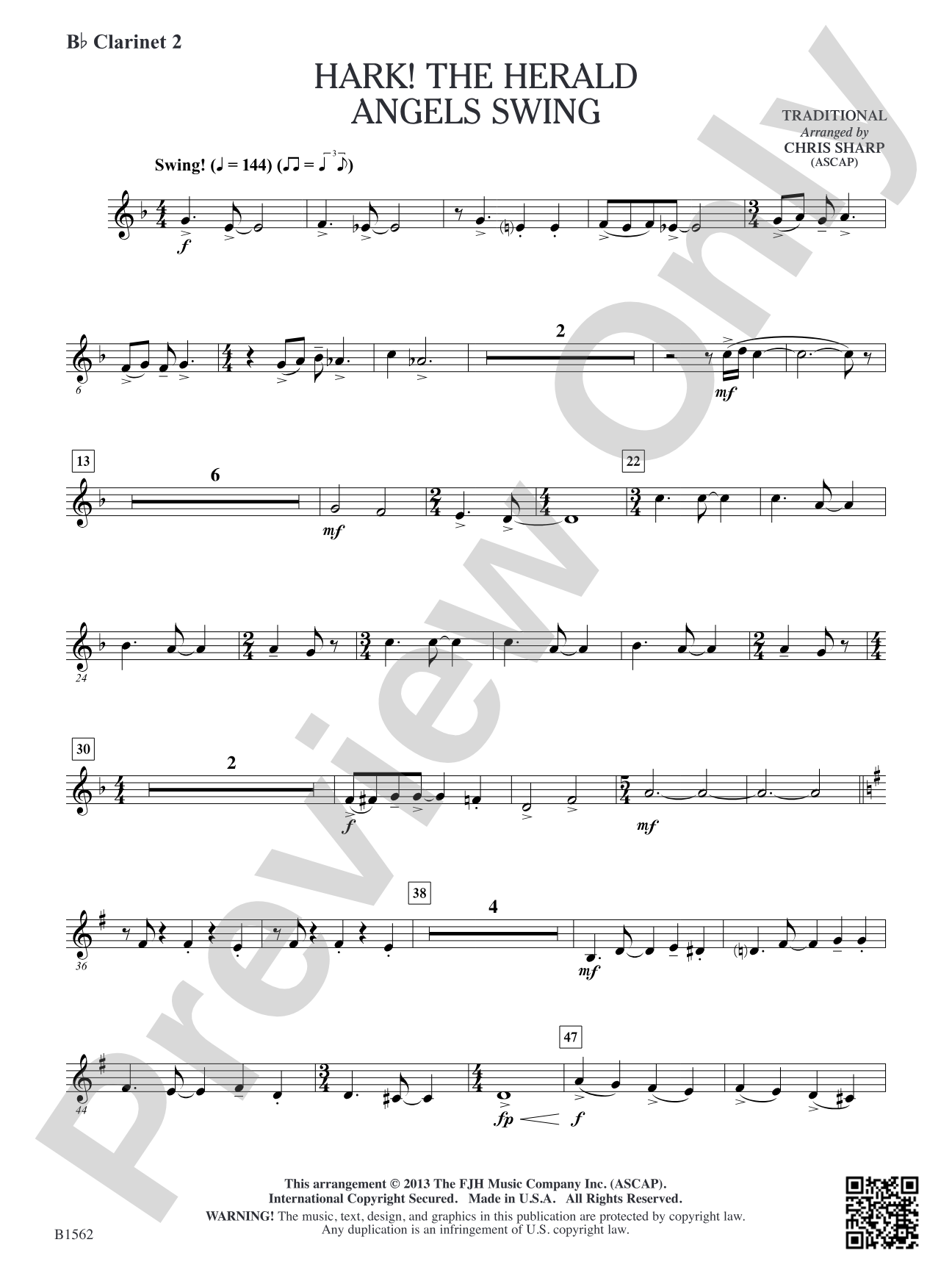 Hark! The Herald Angels Swing: B-flat Clarinet 2
