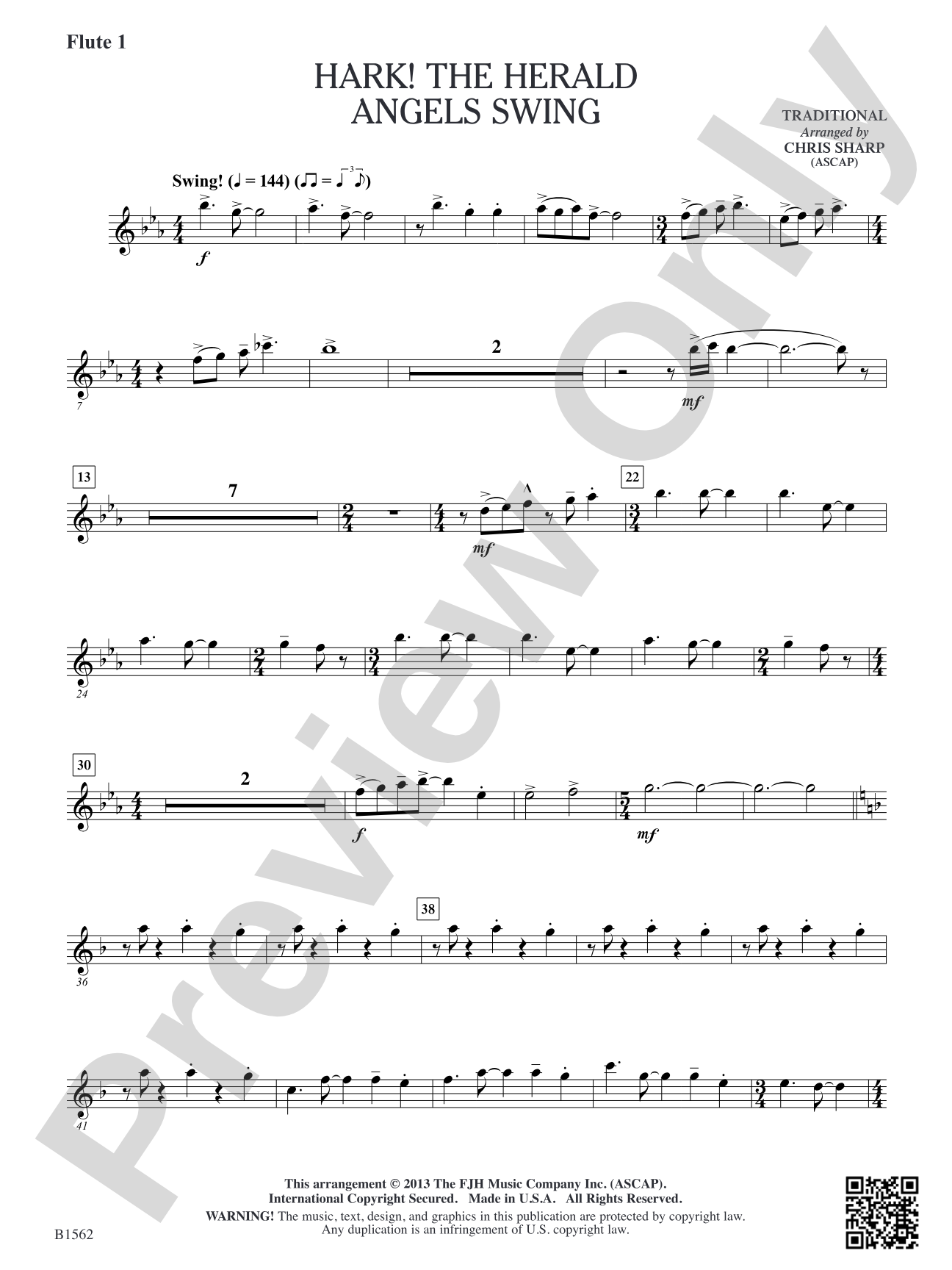 Hark! The Herald Angels Swing: Flute 1