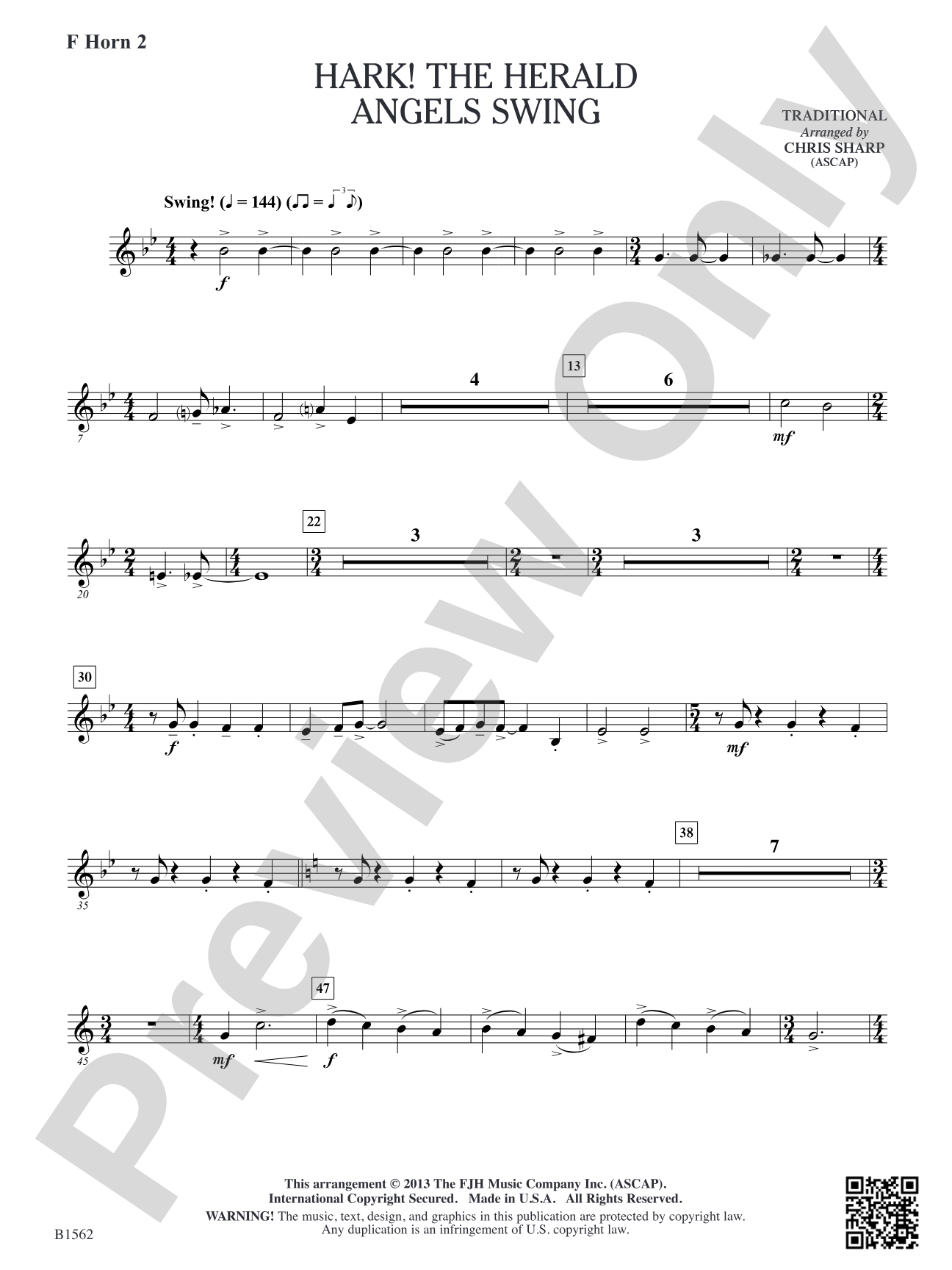 Hark! The Herald Angels Swing: F Horn 2