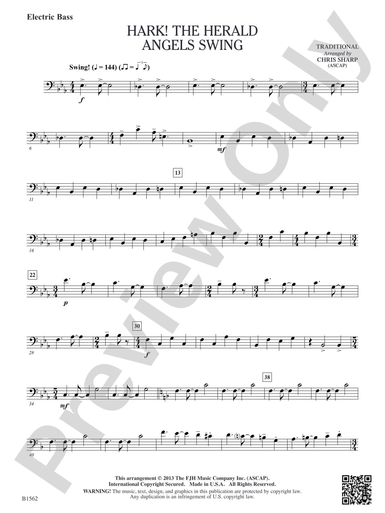 Hark! The Herald Angels Swing: Electric Bass (opt.)