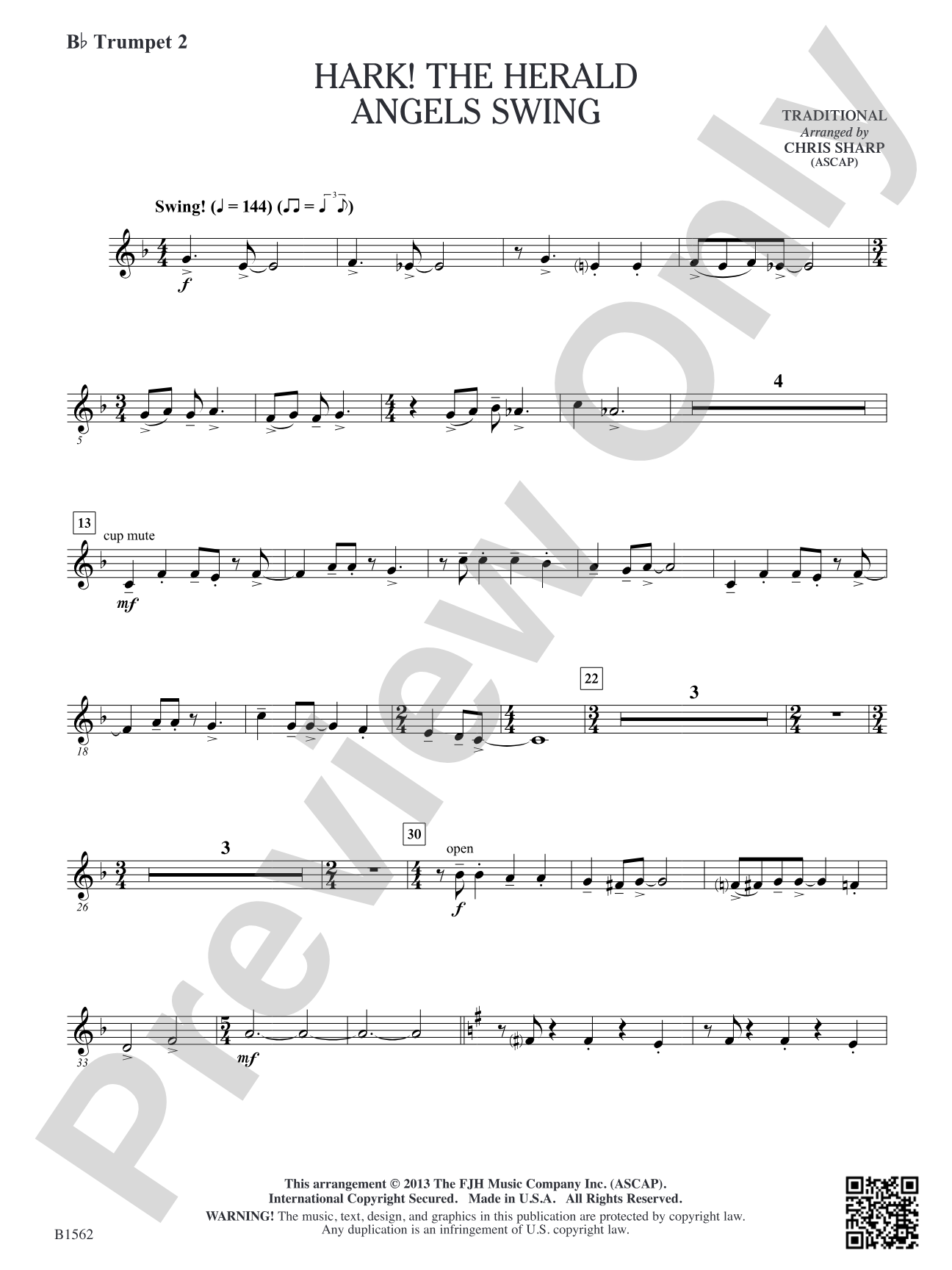 Hark! The Herald Angels Swing: B-flat Trumpet 2