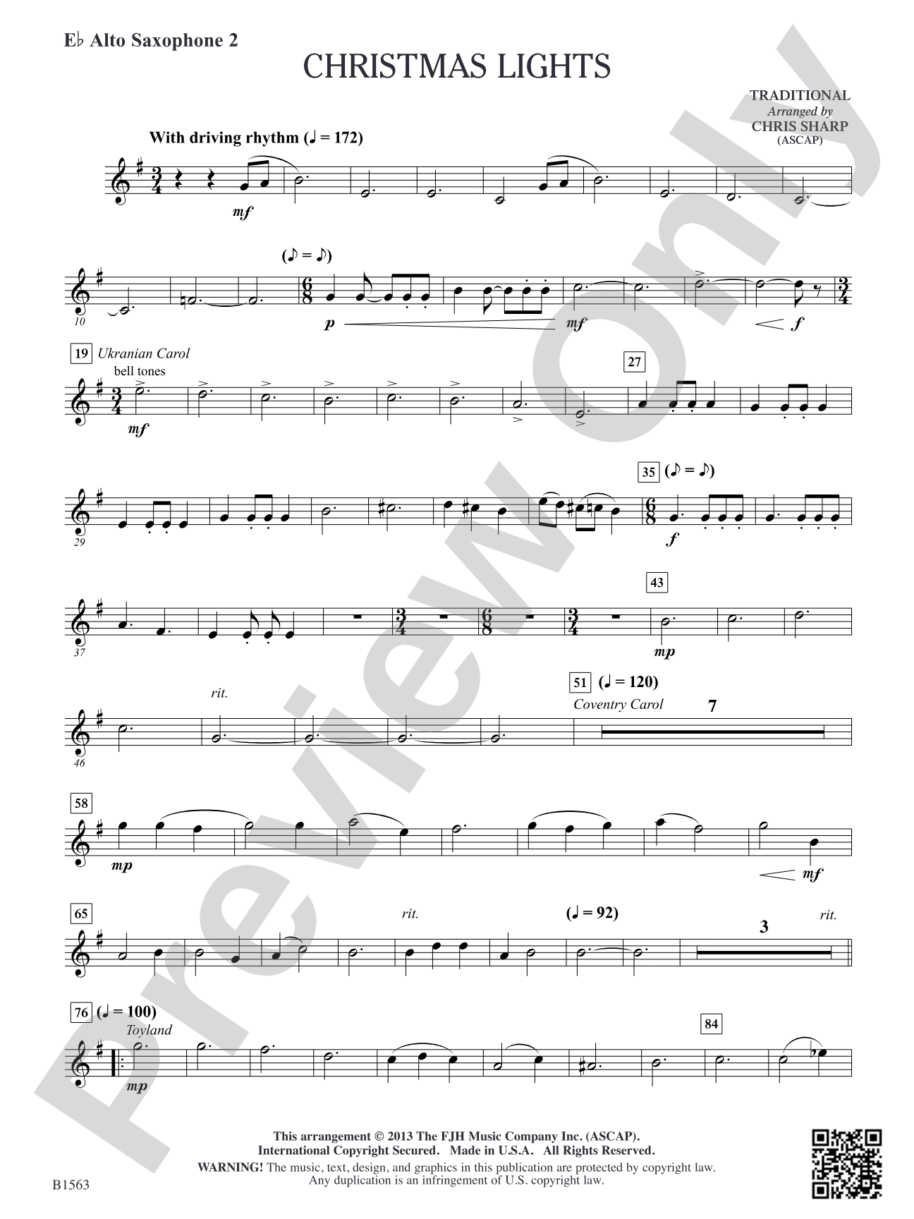 Christmas Lights: E-flat Alto Saxophone 2
