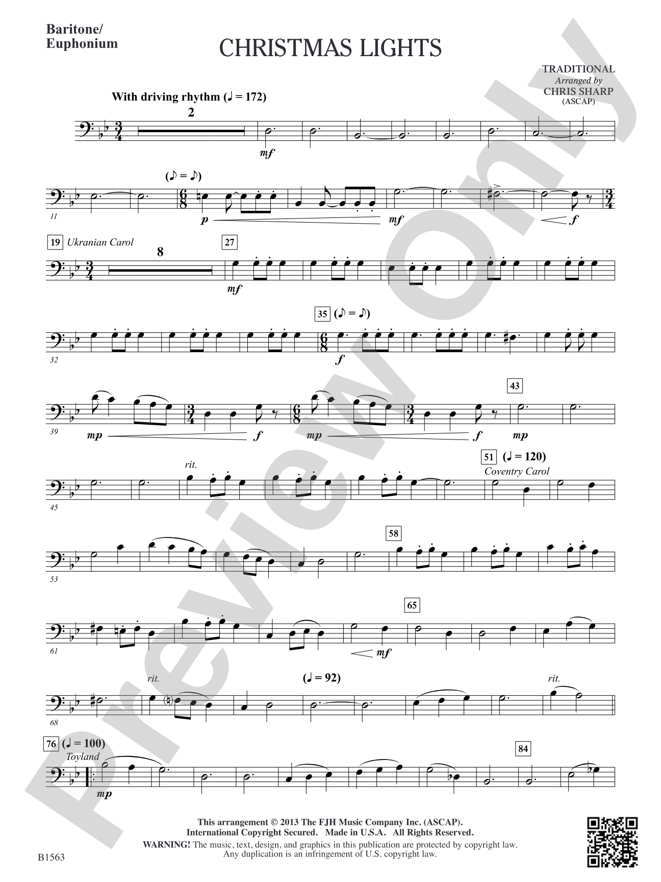 Christmas Lights: Baritone/Euphonium