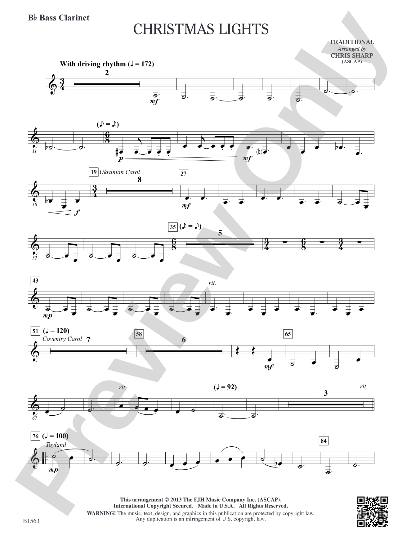 Christmas Lights: B-flat Bass Clarinet