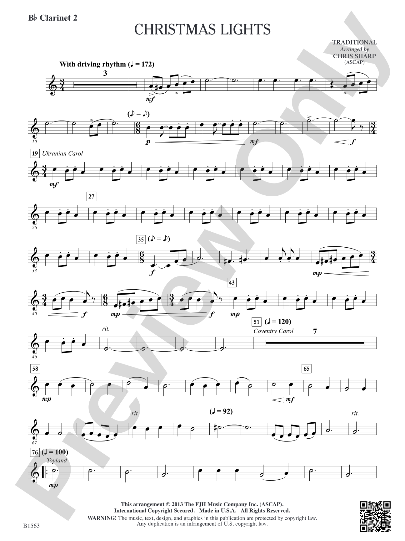 Christmas Lights: B-flat Clarinet 2