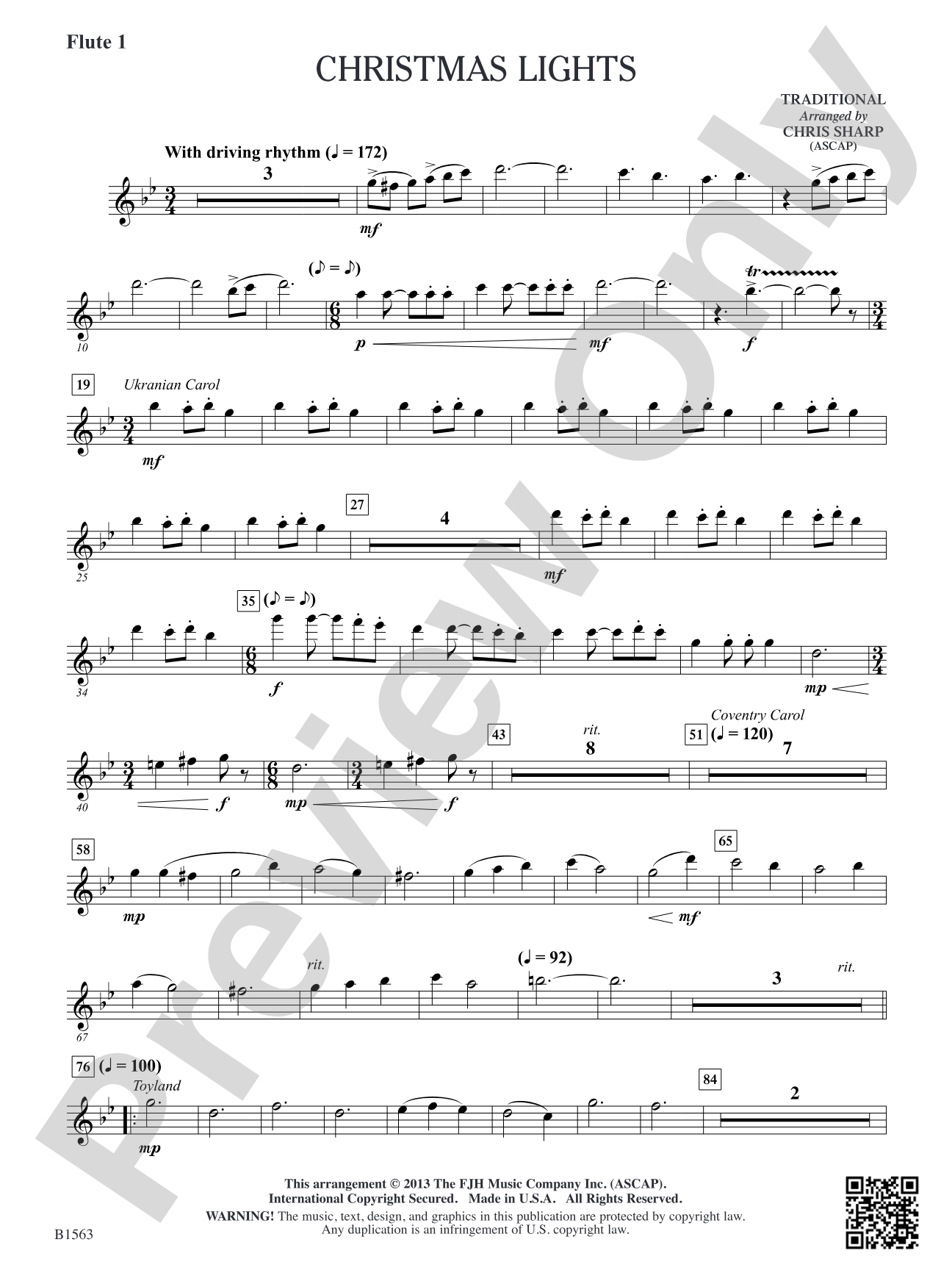 Christmas Lights: Flute 1