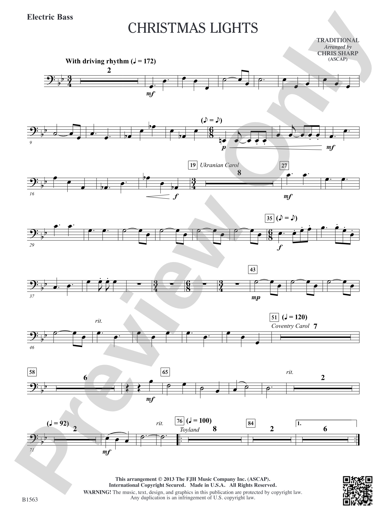Christmas Lights: Electric Bass (opt.)