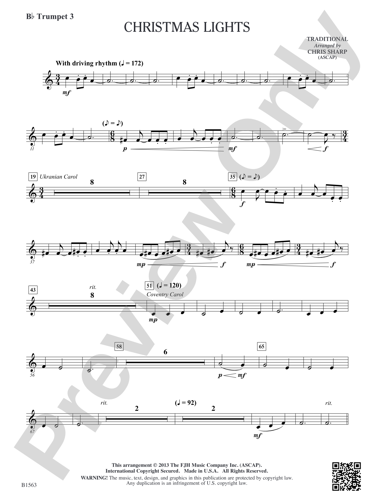 Christmas Lights: B-flat Trumpet 3