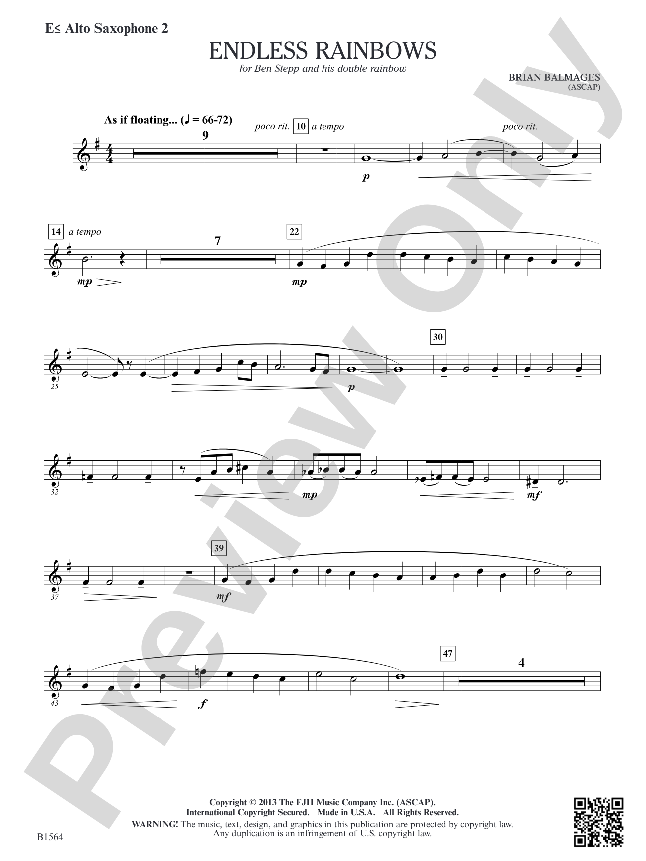 Endless Rainbows: E-flat Alto Saxophone 2