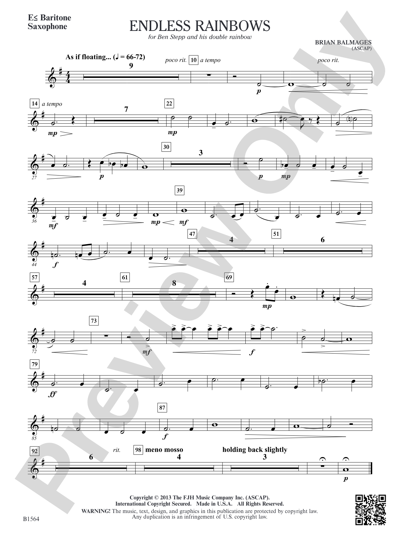 Endless Rainbows: E-flat Baritone Saxophone
