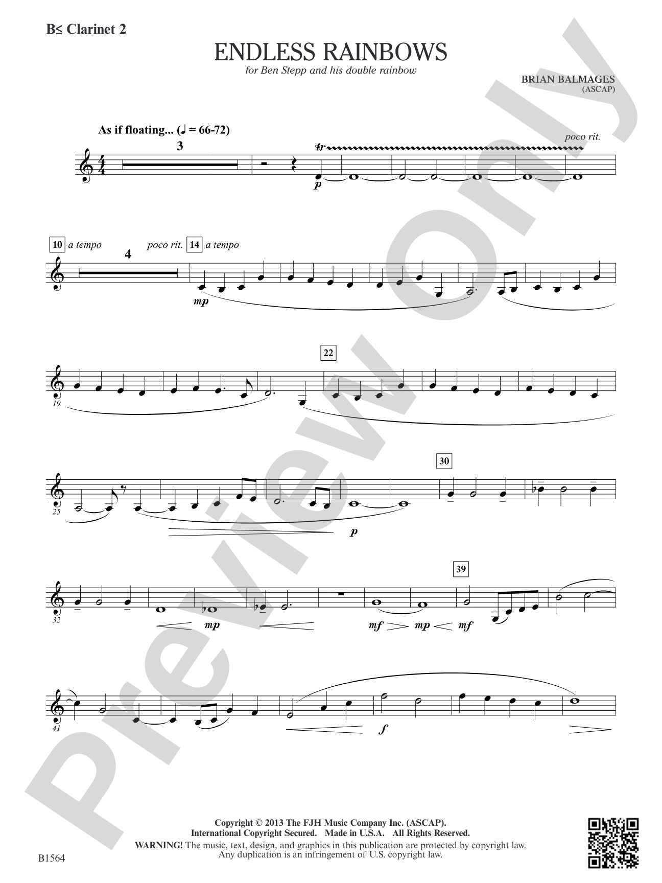 Endless Rainbows: B-flat Clarinet 2