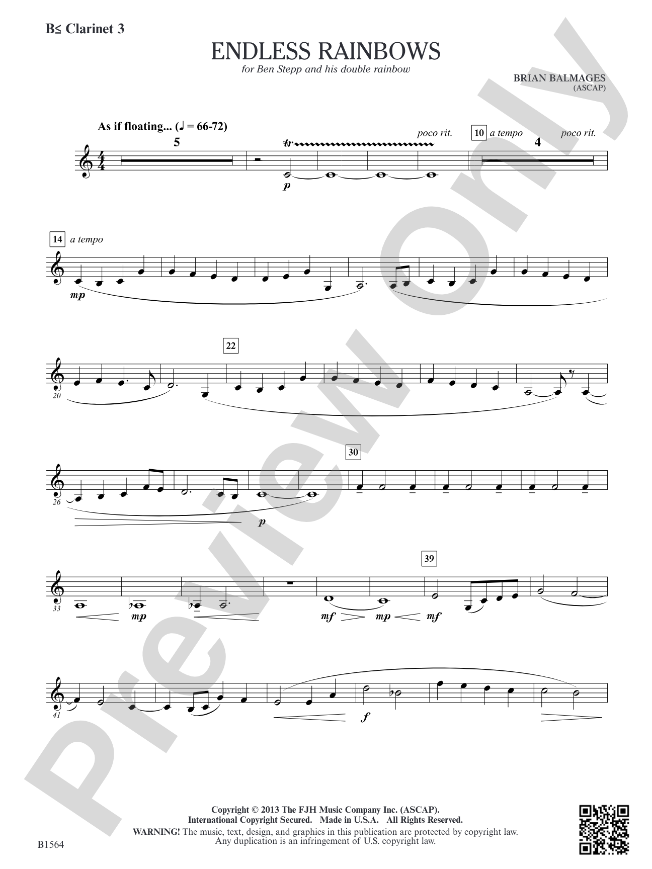 Endless Rainbows: B-flat Clarinet 3