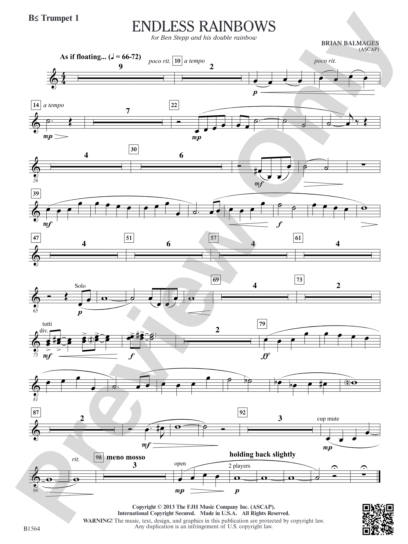 Endless Rainbows: B-flat Trumpet 1