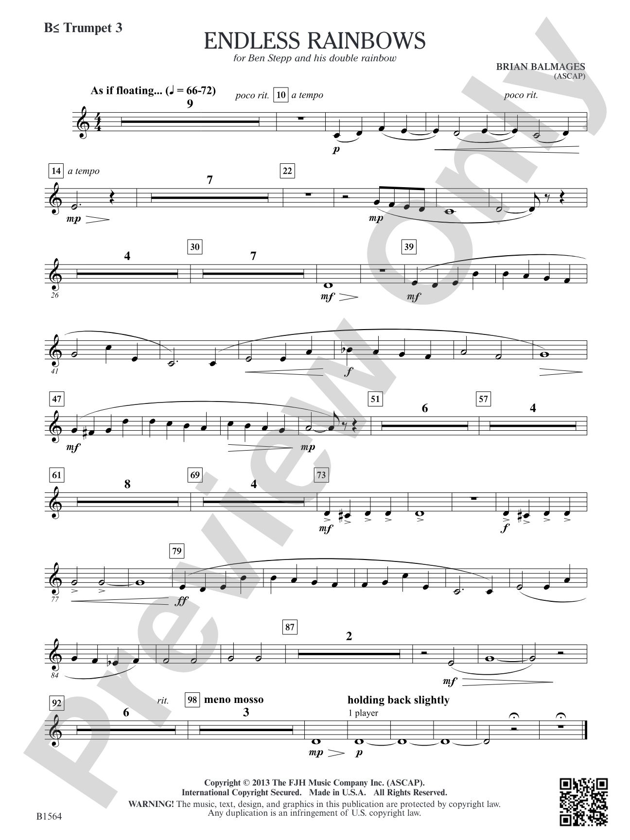 Endless Rainbows: B-flat Trumpet 3